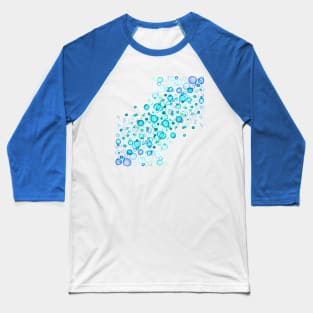 Watercolor Row of Layered Bubbles Baseball T-Shirt